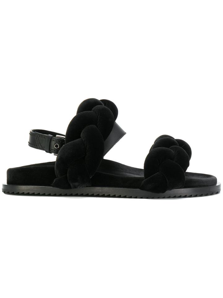 Marco De Vincenzo Braided Double Strap Sandals - Black