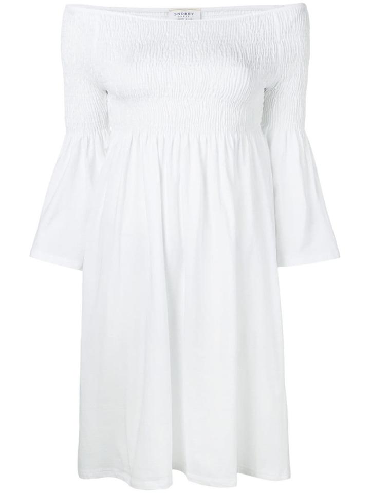 Snobby Sheep Smocked Off-the-shoulder Dress - White