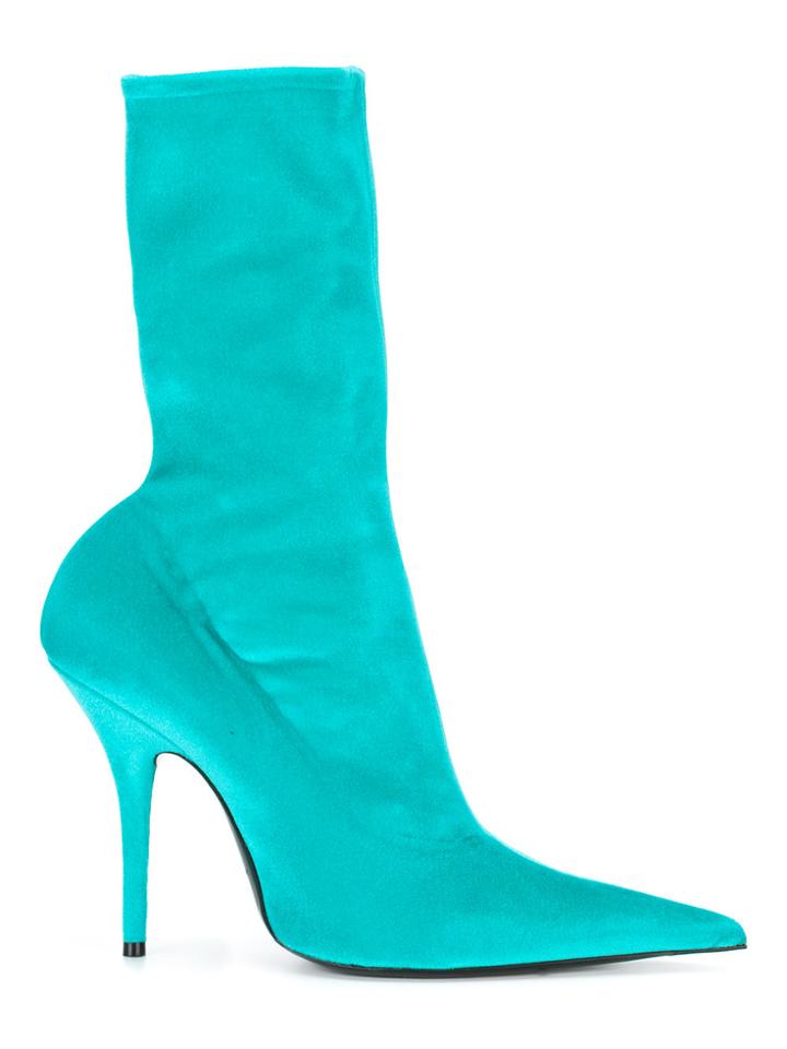 Balenciaga Blue Velvet Knife 120 Sock Boots