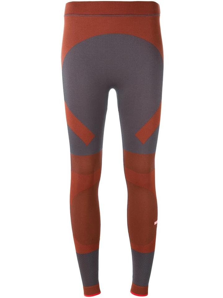 Adidas By Stella Mccartney Colour Block Leggings, Women's, Size: Large, Red, Polyamide/polyester/spandex/elastane