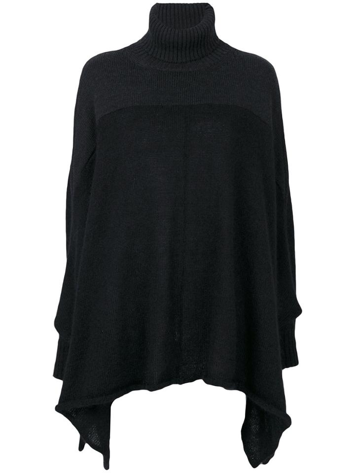 Lost & Found Rooms Contrast Knit Draped Sweater - Grey