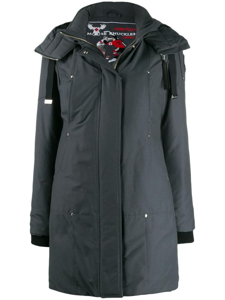 Moose Knuckles Padded Hooded Parka Coat - Grey