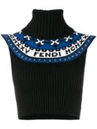 Fendi Cropped Knitted Top - Black