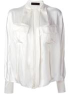 Alexandre Vauthier Drawstring Shirt, Women's, Size: 42, White, Silk