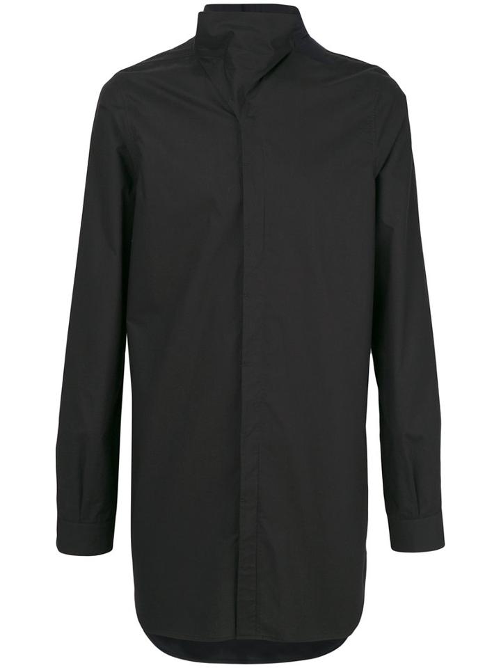Rick Owens - Funnel Neck Shirt - Men - Cotton - 52, Black, Cotton