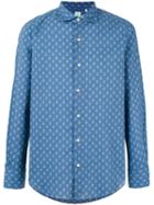 Floral Long Sleeve Shirt - Men - Cotton - L, Blue, Cotton, Finamore 1925 Napoli