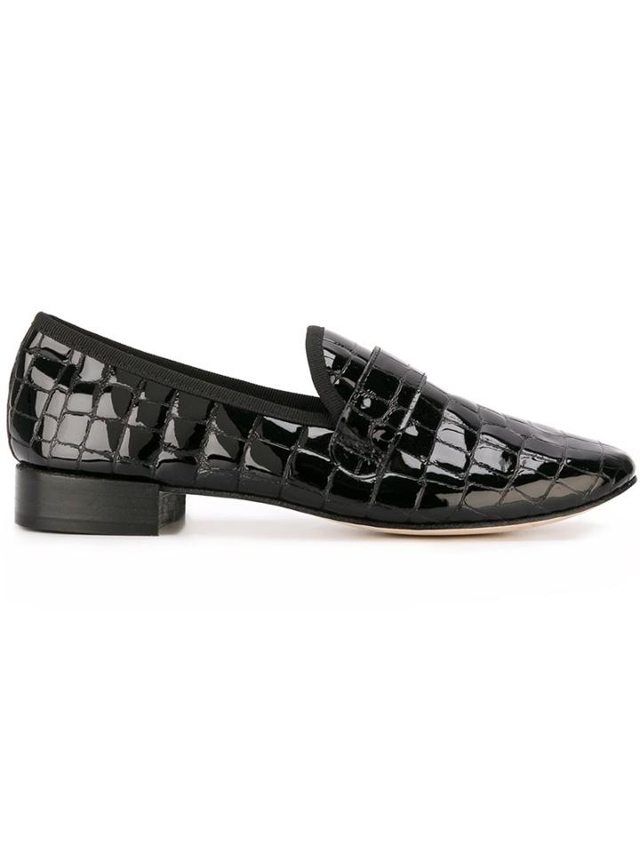 Repetto Crocodile Effect Loafers