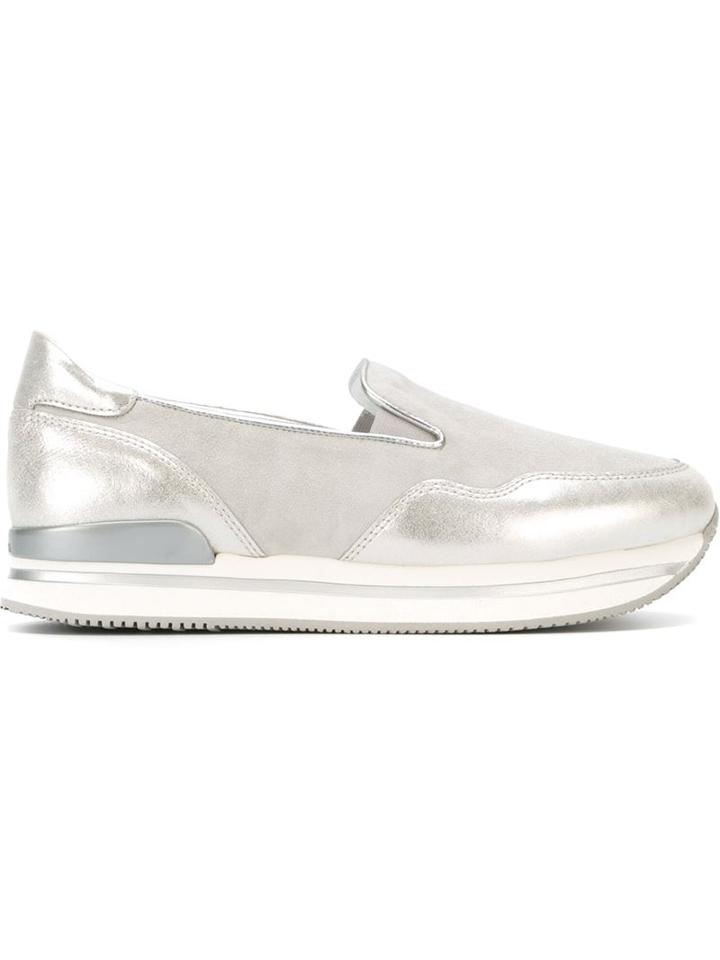 Hogan Metallic Panel Detail Slip On Sneakers