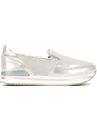 Hogan Metallic Panel Detail Slip On Sneakers