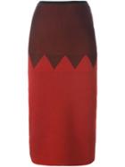 Jean Paul Gaultier Vintage Zig Zag Panelled Skirt, Women's, Size: 40, Red