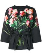 Moschino Rose Print Kimono Jacket - Black