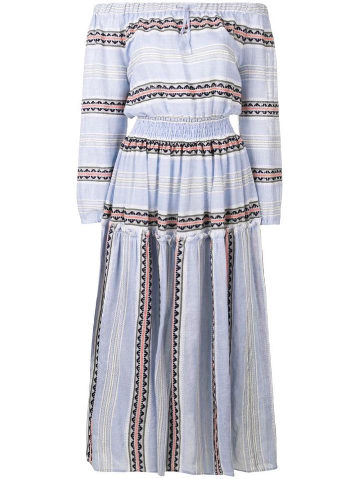 Lemlem Riban Off Shoulder Maxi Dress - Blue