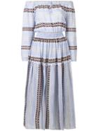 Lemlem Riban Off Shoulder Maxi Dress - Blue