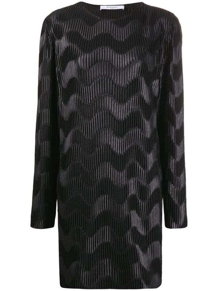 Givenchy Wave Pleated Short Dress - Black