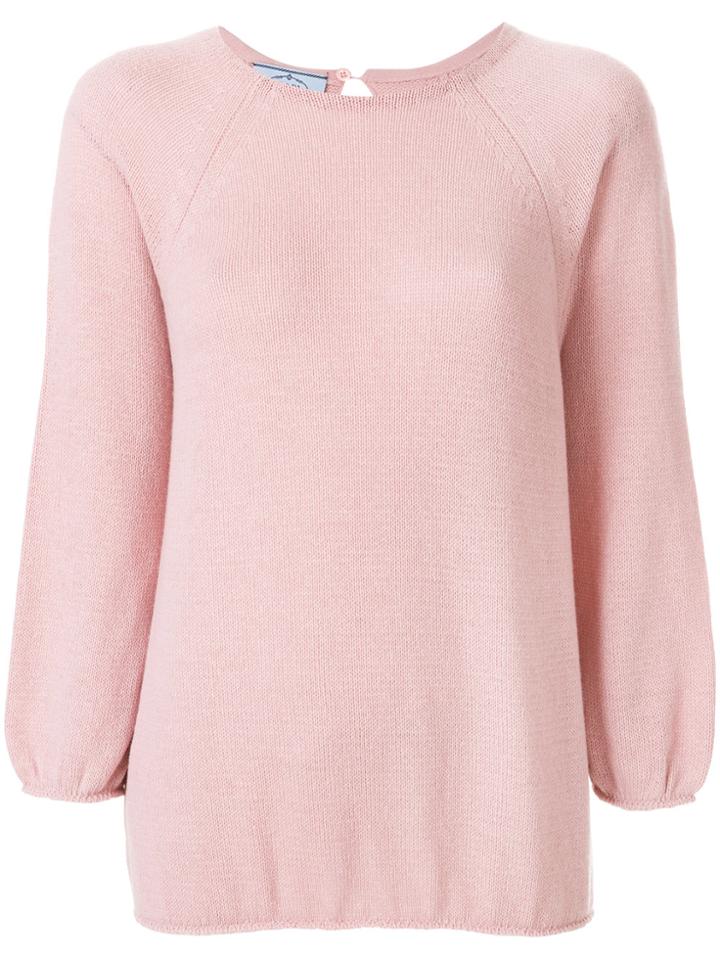 Prada Round Neck Sweater - Pink & Purple
