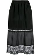 Twin-set Lace Detail Fitted Skirt - Black