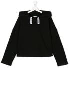 Dondup Kids Teen Logo Drawstring Hoodie - Black