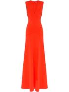 Solace London Seine Plunge Neck Flared Maxi Dress