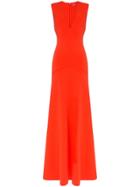 Solace London Seine Plunge Neck Flared Maxi Dress