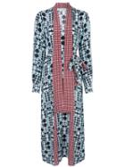 Arias Tie-neck Godet Dress - Blue