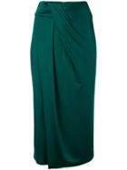 Cushnie Wrap Effect Midi Skirt - Green
