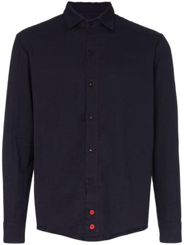 78 Stitches Contrast Patch Shirt - Blue
