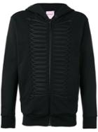 Palm Angels Frogging-trimmed Hooded Jacket, Men's, Size: Medium, Black, Cotton/polyester/metal (other)