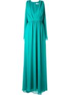 Msgm - Draped Evening Dress - Women - Polyester - 42, Blue, Polyester