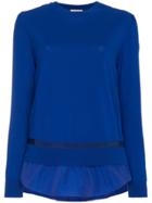 Moncler Crew Neck Taffeta Top - Blue