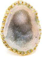 Kimberly Mcdonald 18k Yellow Gold Diamond & Geode Ring