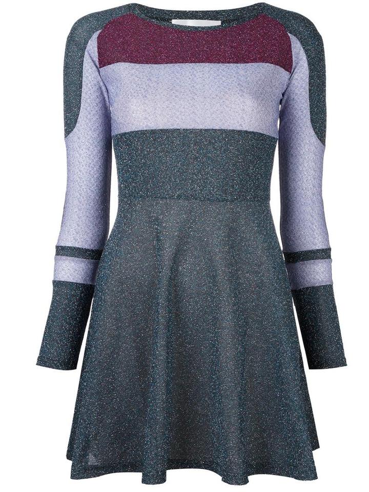 Carven Panelled Skater Dress, Women's, Size: Medium, Green, Polyester