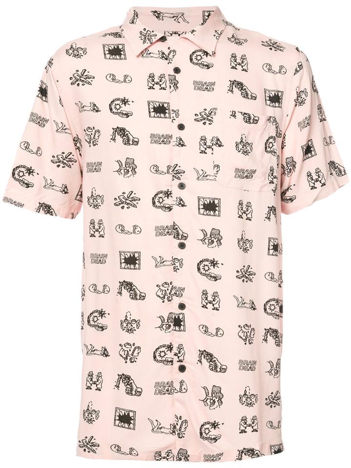 Vans - Embroidered Shirt - Men - Rayon - S, Pink/purple, Rayon