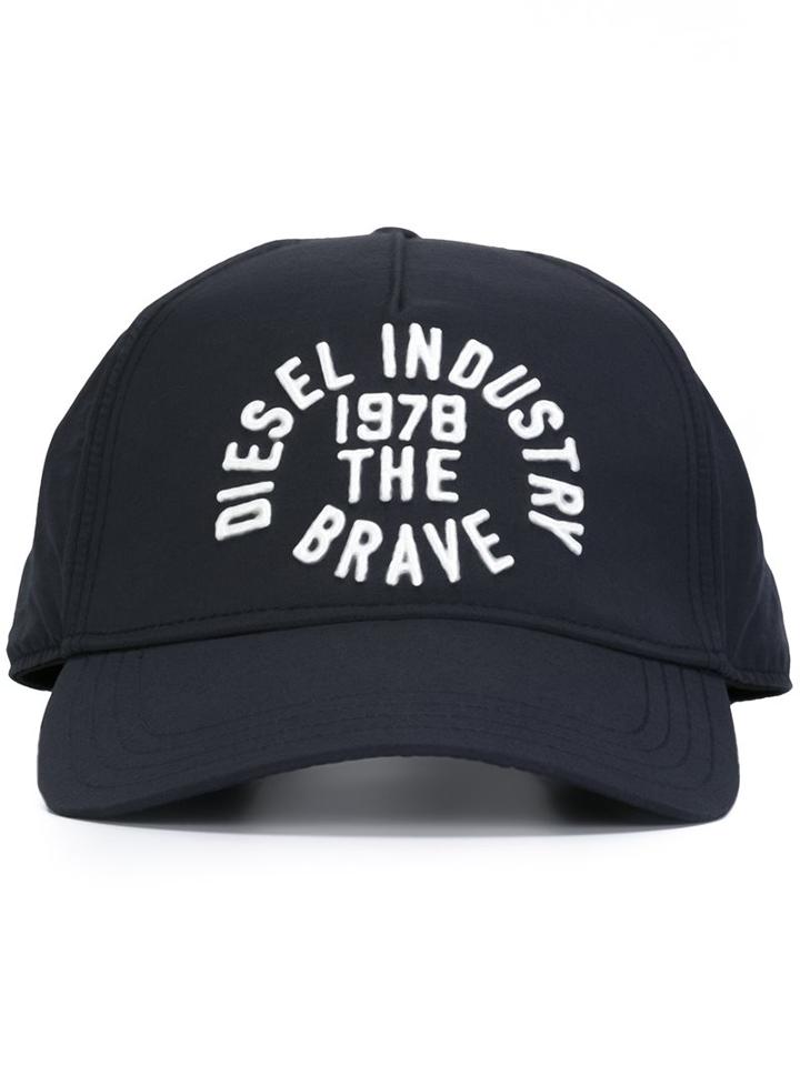 Diesel Embossed Logo Cap, Adult Unisex, Size: Small, Blue, Cotton/nylon