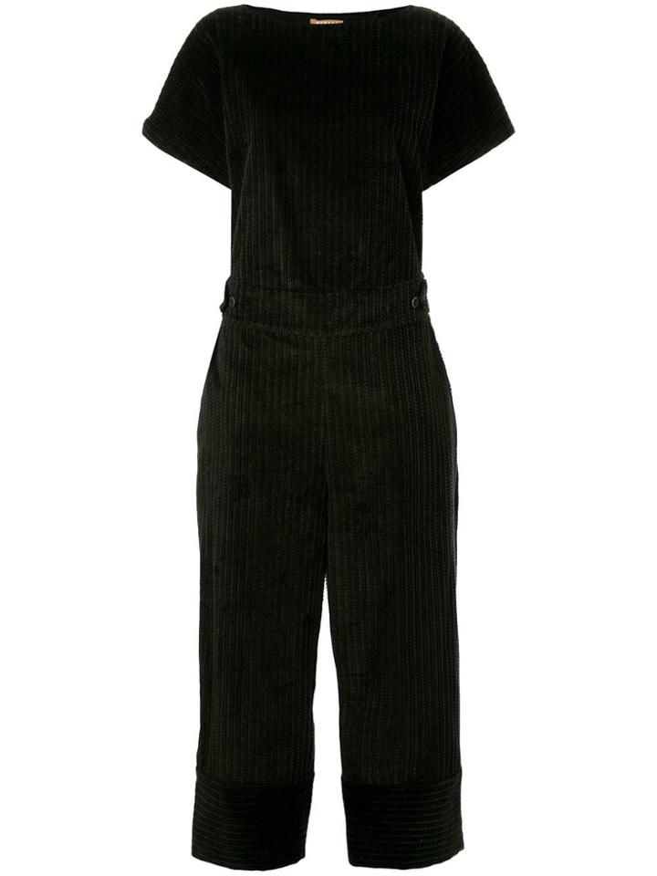Nehera Short Sleeve Corduroy Jumpsuit - Black