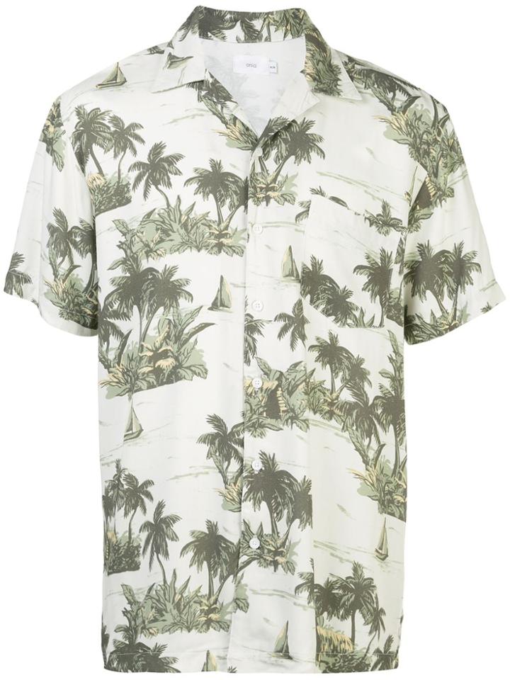 Onia Hawaiian Landscape Vacation Shirt - White