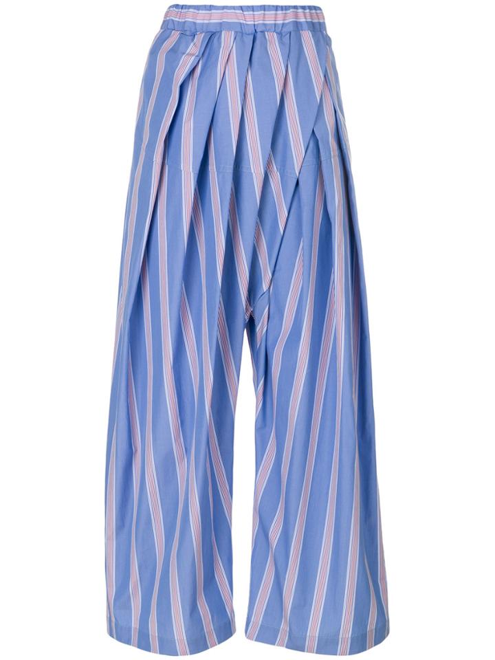 Marni Pleated Wide Leg Trousers - Blue