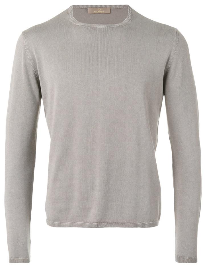 Cruciani Knitted Sweater, Men's, Size: 50, Grey, Cotton