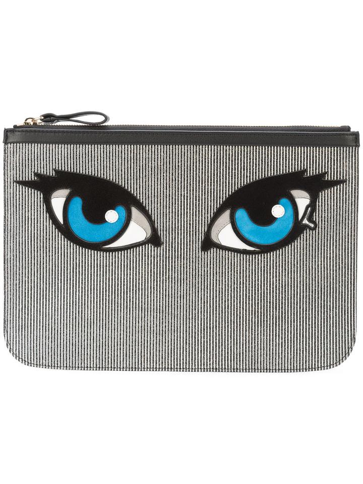 Pierre Hardy - Oh Roy Clutch - Women - Calf Leather/suede - One Size, Black, Calf Leather/suede