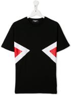 Neil Barrett Kids Teen Colour Block T-shirt - Black