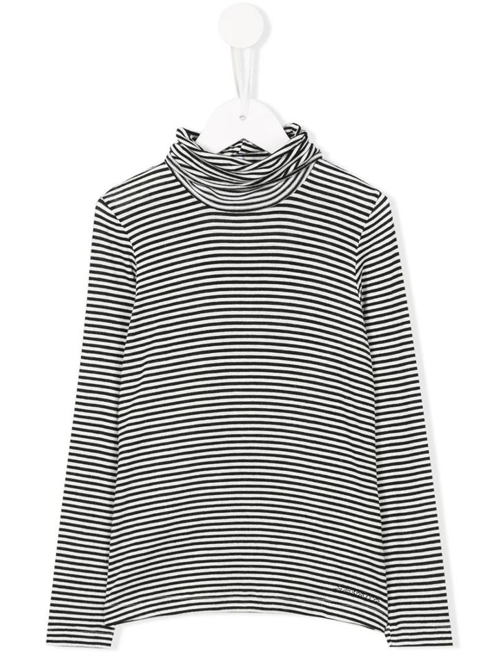 Simonetta Roll Neck Striped Top, Girl's, Size: 6 Yrs, Black