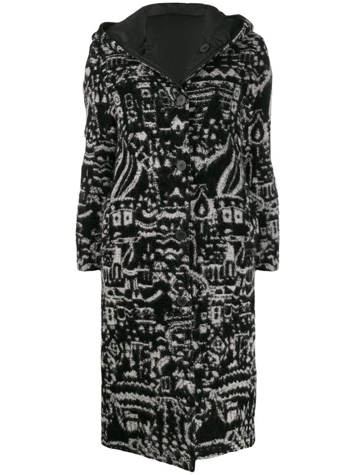 Missoni Hooded Knit Coat - Black