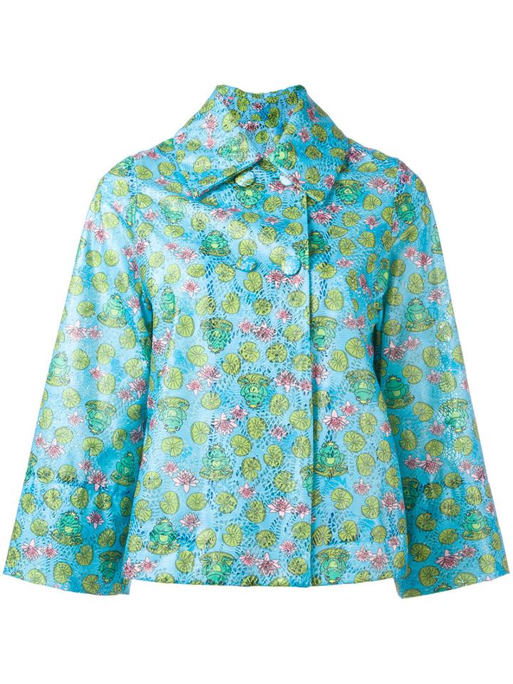 Ultràchic Jacquard Jacket, Women's, Size: Small, Blue, Polyester