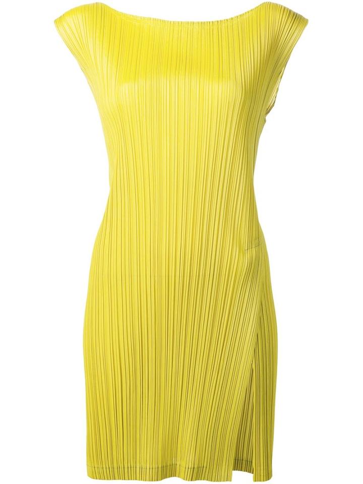 Pleats Please By Issey Miyake Pleated Tank Dress, Women's, Size: 3, Green, Polyester