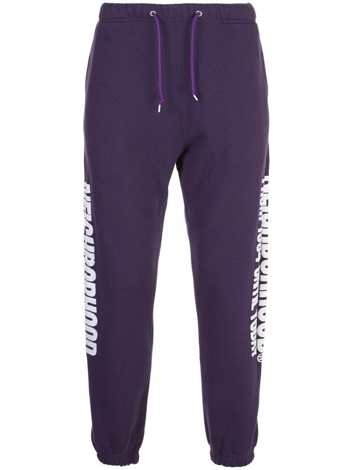 Neighborhood Side Print Track Pants - Purple