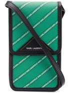 Karl Lagerfeld K/stripe Logo Super Mini Bag - Green