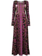 Temperley London Abstract Print Maxi Dress - Pink & Purple