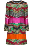 Etro Collarless Embroidered Coat With Pockets - Multicolour