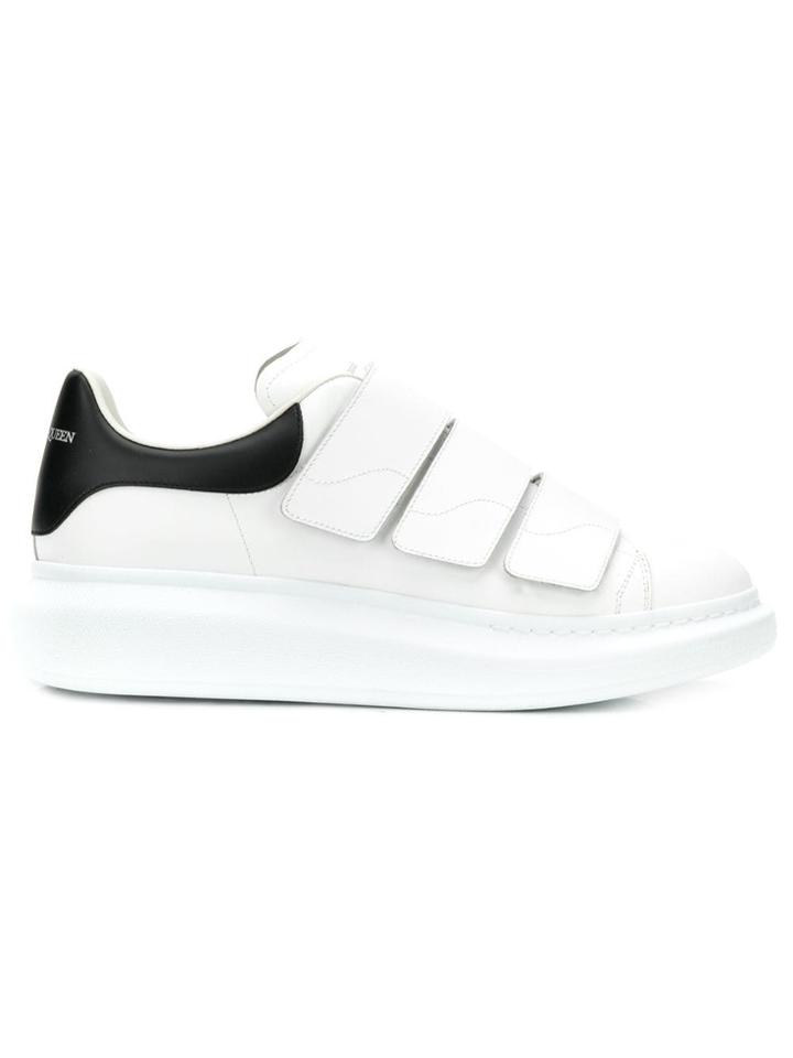 Alexander Mcqueen Touch Strap Wedge Sole Sneakers - White