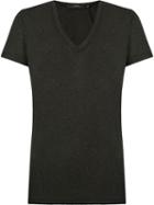 Andrea Marques Deep V Neck T-shirt, Women's, Size: 44, Black, Viscose