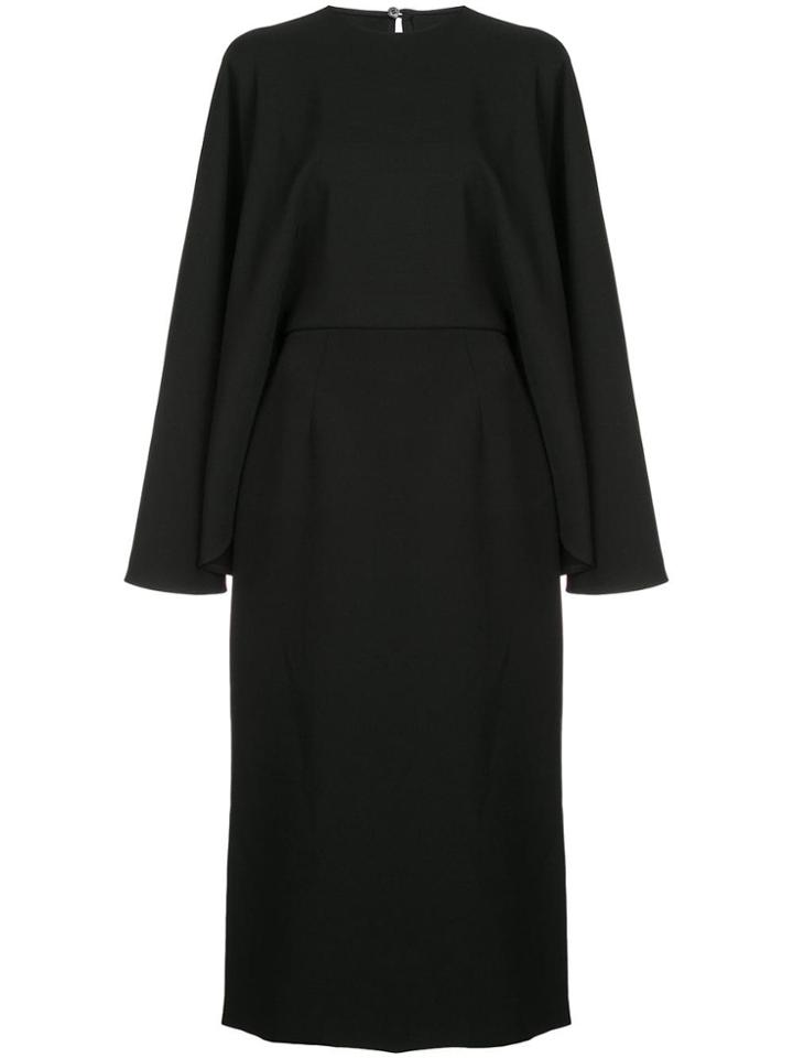 Sara Battaglia Cape-style Midi Dress - Black